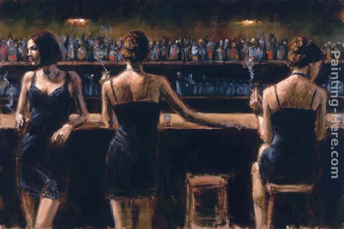Study For 3 Girls in Bar painting - Fabian Perez Study For 3 Girls in Bar art painting